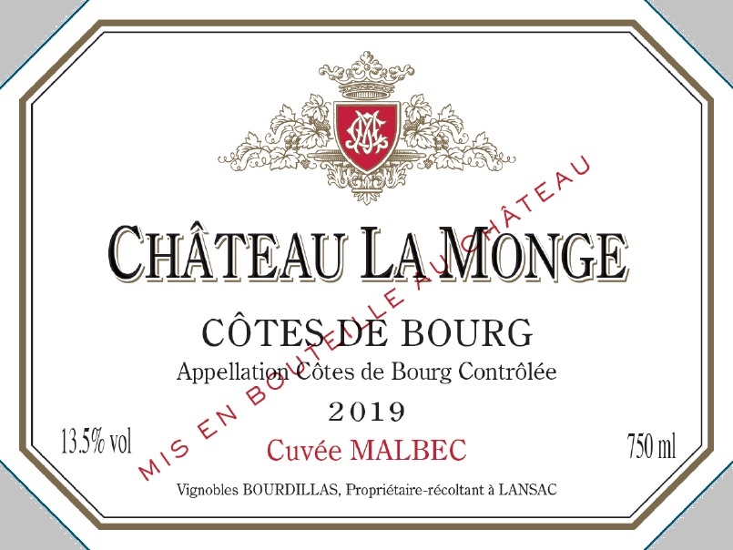 Château La Monge - Cuvée Malbec AOC Côtes de Bourg Rouge 2019