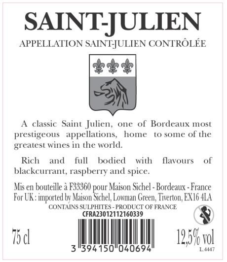 Saint-Julien Sichel AOC Saint-Julien Rouge 2021