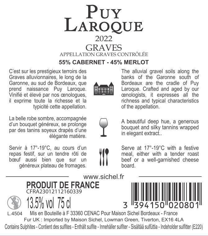 Puy Laroque AOC Graves Rouge 2022