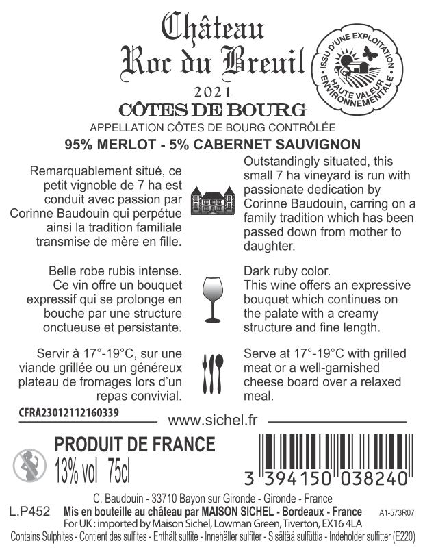 Château Roc du Breuil AOC Côtes de Bourg Rouge 2021
