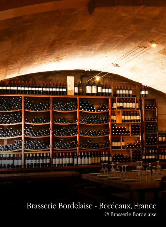 Cave à vin de la Brasserie Bordelaise à Bordeaux, photo Brasserie Bordelaise
