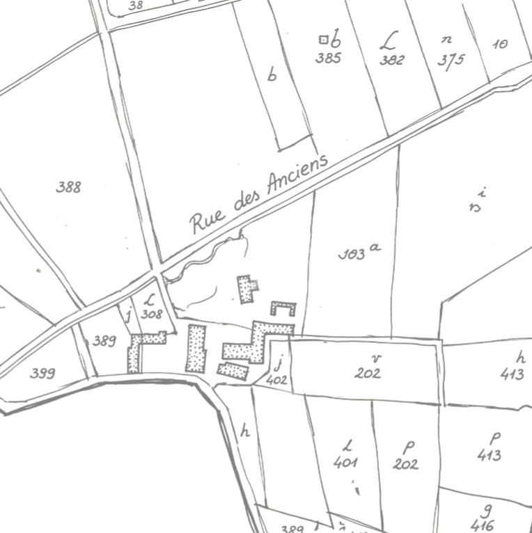 parcelles_maison_sichel Plan cadastral ancien des parcelles de la Maison Sichel